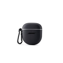 Bose-kotelo QuietComfort II -nappikuulokkeille, suojaava silikonipinta ja alumiininen karbiinihaka k tev n kantamiseen, kolminkertaisen musta