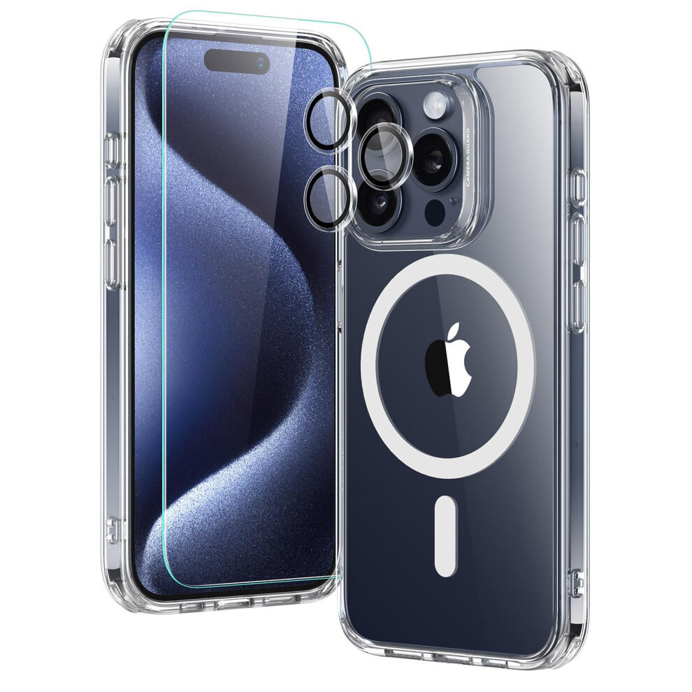 Sada Pouzdra Esr Pro Iphone 15 Pro 1 Ochrann Flie Z Tvrzenho Skla 1 Sada Chrnicu Objektivu Vojensk Ochrana Proti Loutnut A Pokrbn Pouzdro-image