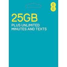 25GB Data Sim includes 15 pre-paid credit, 25GB Data, Unlimited Minutes & Texts (EE 15-25GB)