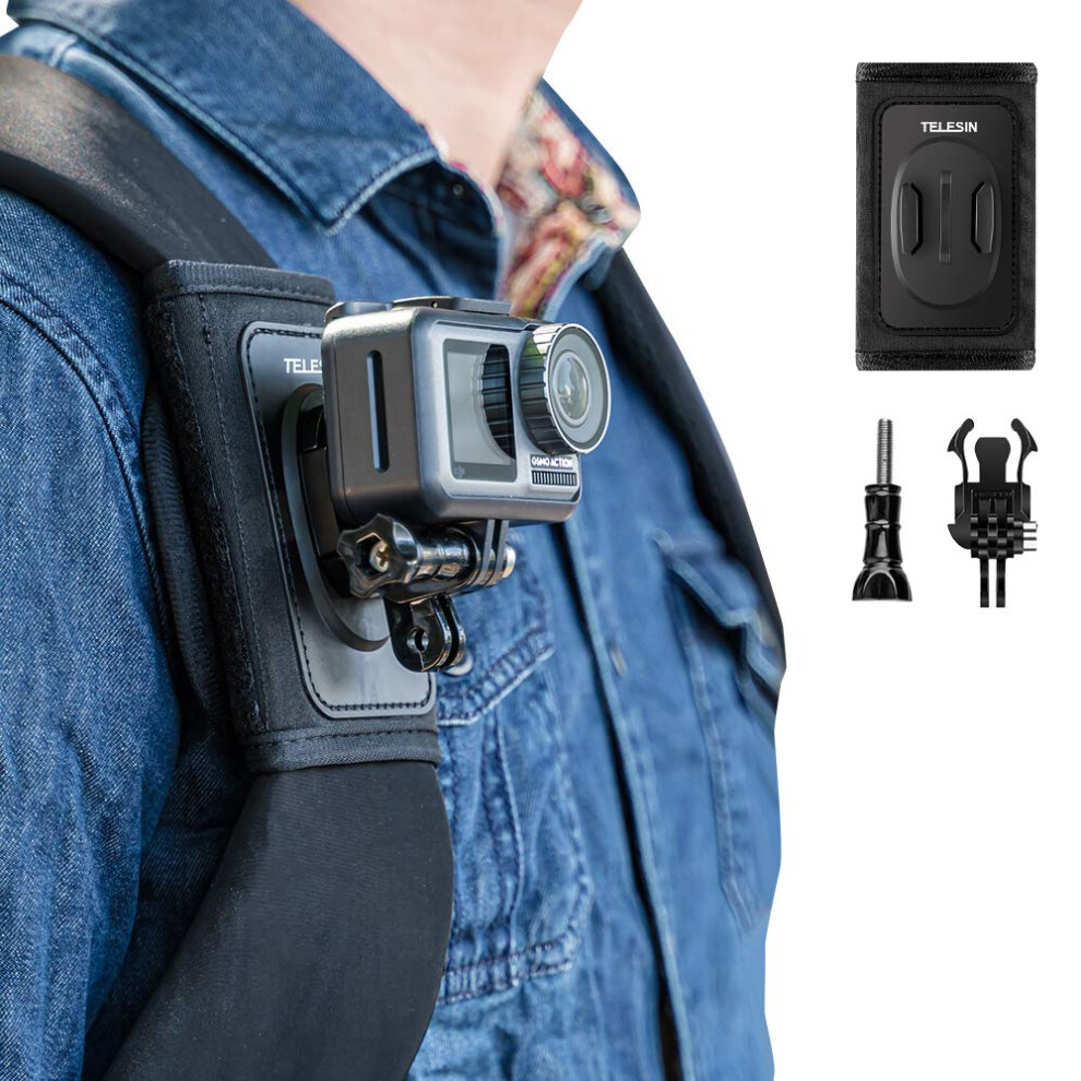 Backpack Shoulder Strap Mount for GoPro Hero Series DJI Insta360 Action Camera Accessories