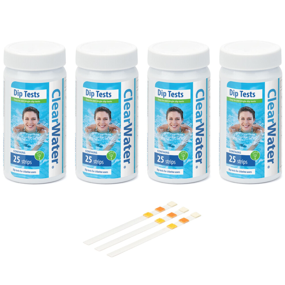 Hot Tub, Pool and Spa Test Strips x 100-3 in 1 - Measures Chlorine, PH and Total Alkalinity