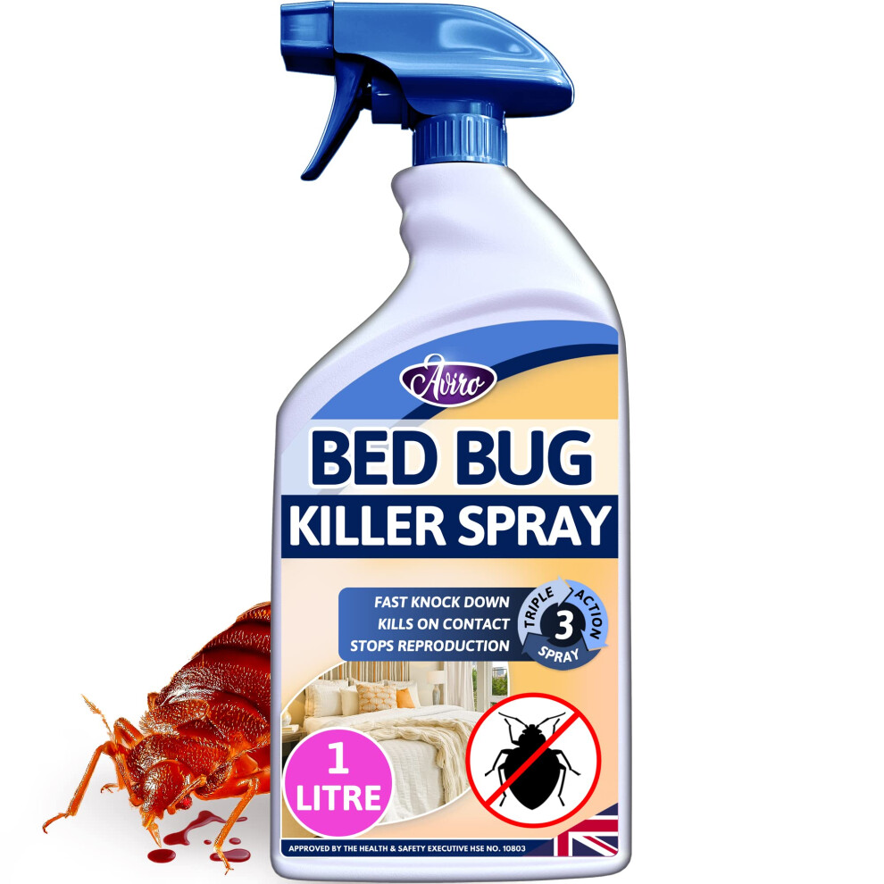 Bed Bug Killer (1 Litre) - Bed Bug Treatment Spray Approved For Use On Mattresses, Carpets And Hard Surfaces.