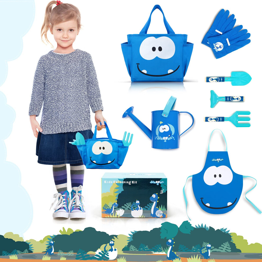Photos - Other Toys Kids Gardening Set, 7PCS Cute Gardening Tools for Kids, Include Child Safe Watering Can, Fork, Rake, Trowel, Kids Apron,