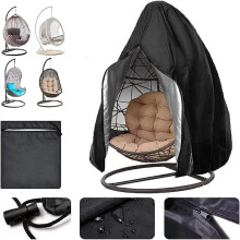 Patio Hanging Chair Cover - Egg Swing Cocoon Chair Cover with Zipper, Outdoor Waterproof Windproof Durable Heavy Duty