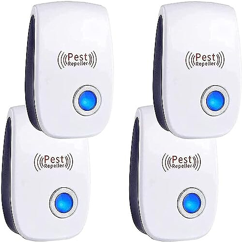 Ultrasonic Pest Repeller, 4 pack Plug-in Insect Repeller, Electronic Mouse and Rat Repeller, Pest Control Insect and