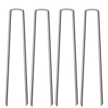 50 Pack 12"" Garden Stakes Pins,Heavy Duty Garden Landscape Staples Stakes Pins Galvanized Landscape Fabric Staples Sod