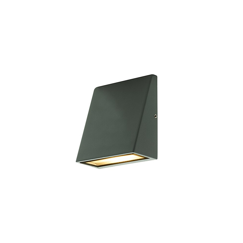 Eco Exterior Decorative Wedge LED Wall Light, 11 x 9.5 x 5.2 cm, 3 Watts, Grey Slate