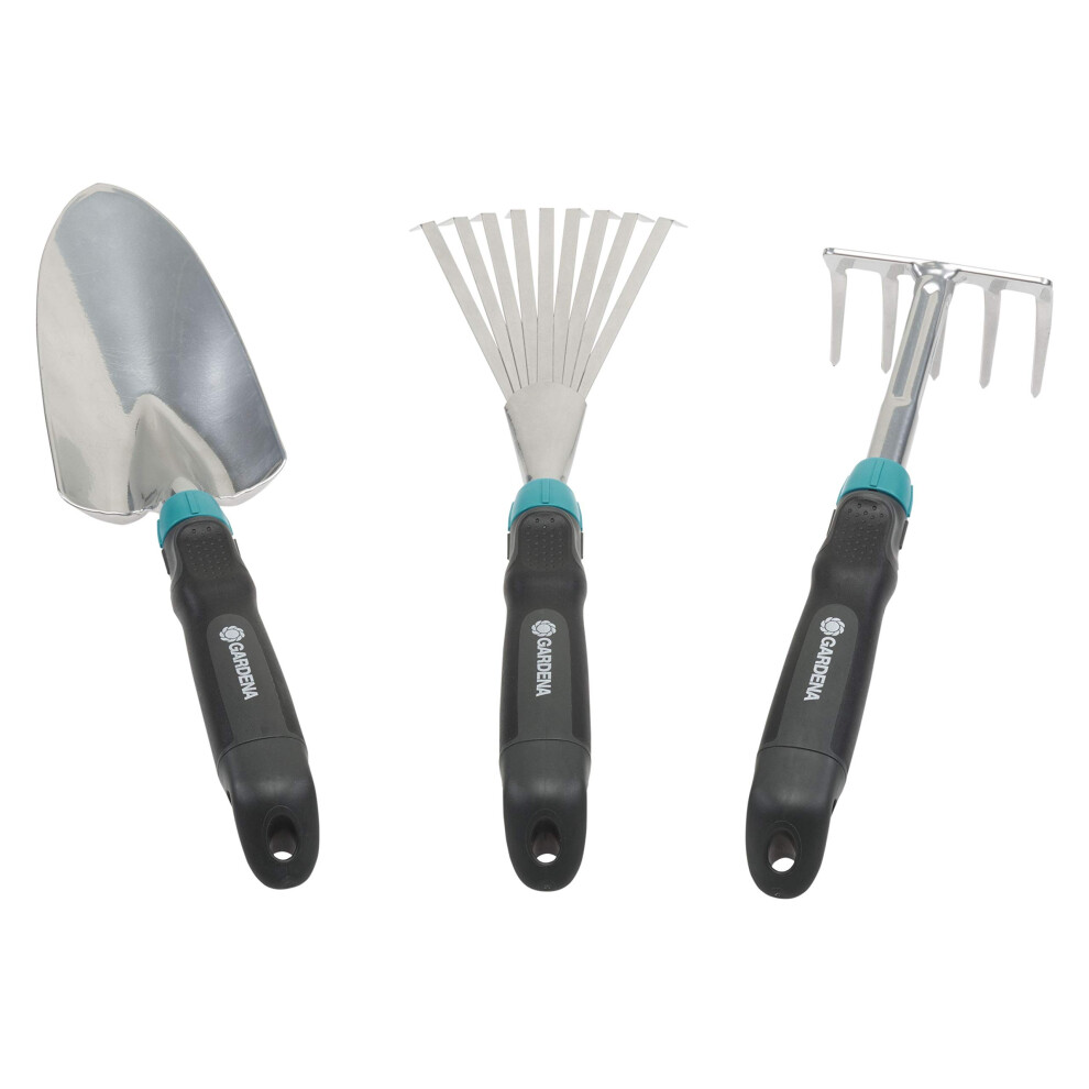 Comfort Small Tool Set - Ideal Set for Garden Keeping with flower rake, hand rake and hand trowel (8964-60)