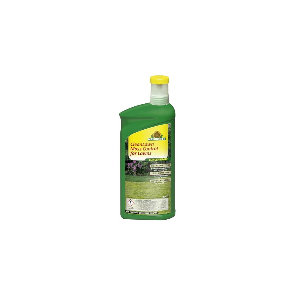 Neudorff Cleanlawn Moss Control For Lawns Concentrate 1L | Glyphosate Free Biodegradable Fast Visible Results