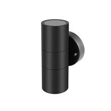 Outdoor Wall Lights, Up Down Mains Powered Lighting, Black Stainless Steel IP44 Waterproof, Exterior Wall Sconce for