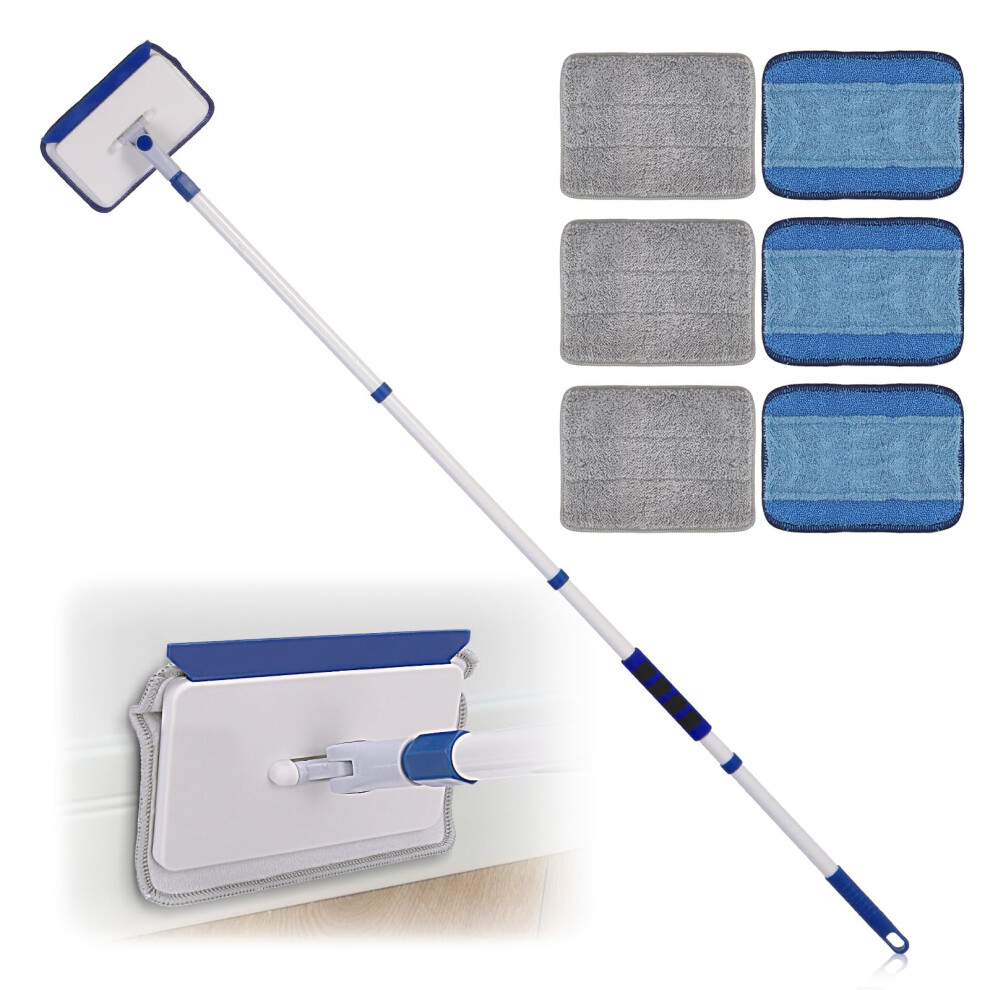 Qaestfy Skirting Board Cleaner Mop Tool With 152Cm Long Handle Wall Floor Mop Duster For Cleaning Baseboard, Ceiling, Shower,