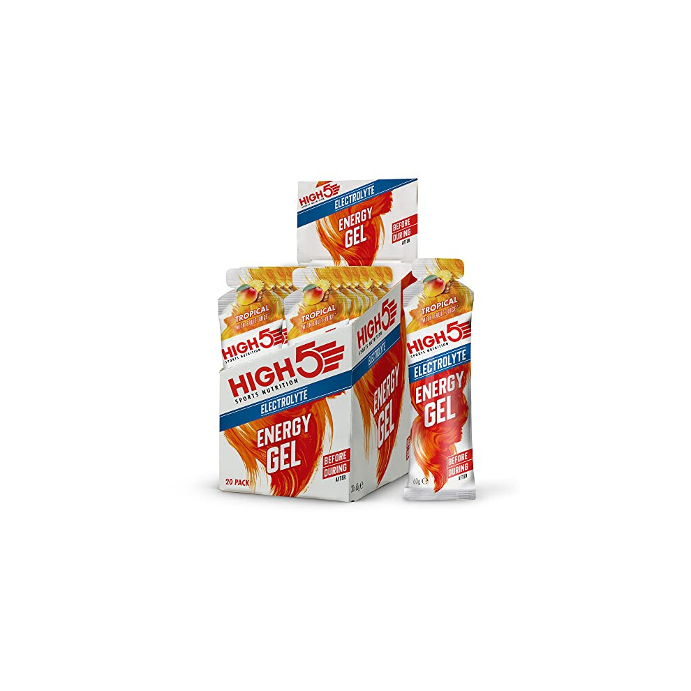 High5 Energy Gels With Electrolytes - Quick Release Sports Gels For Peak Performance - Natural Fruit Juice & Caffeine-Free