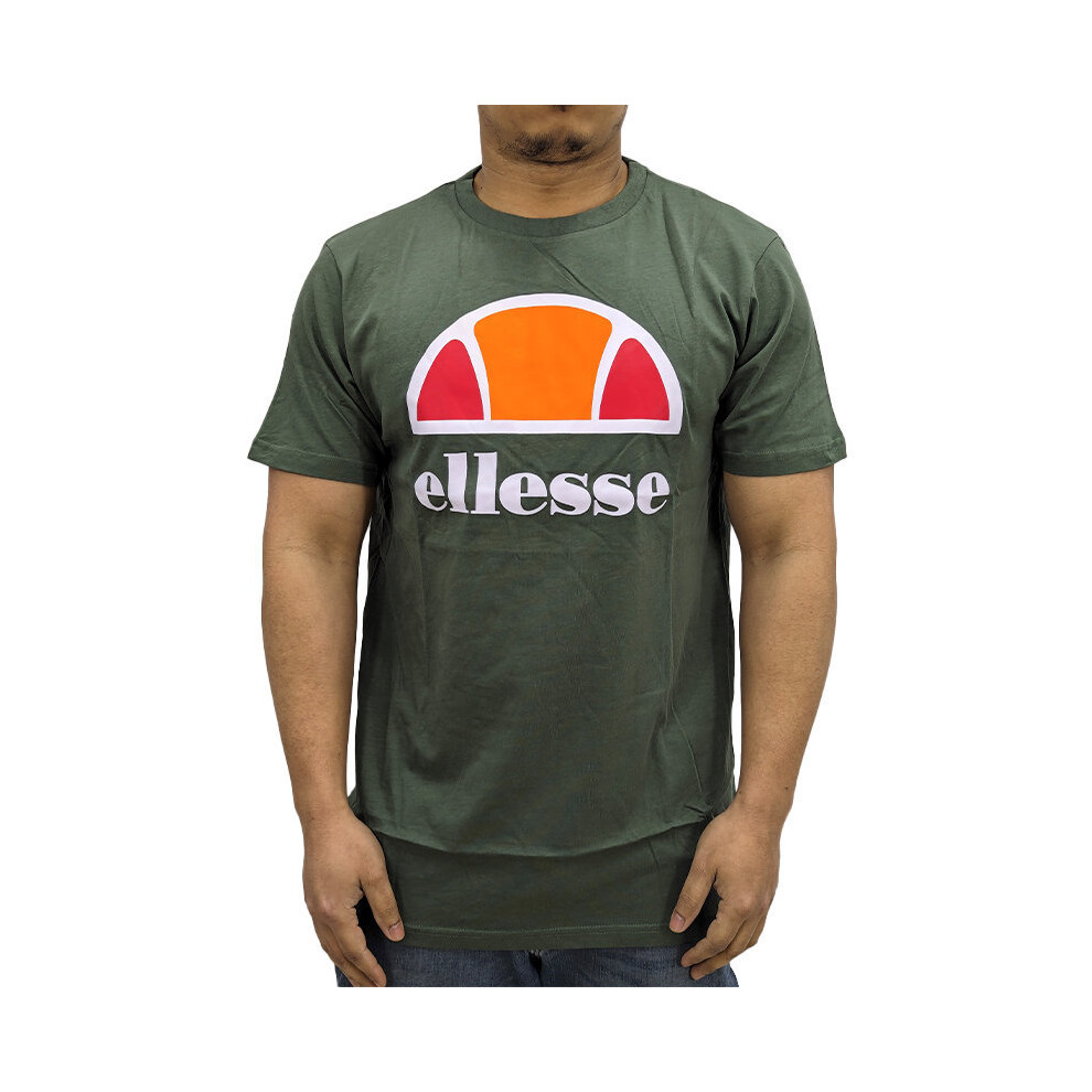 (Olive Green, S) ELLESSE Mens Printed T Shirts Sports Beach Top