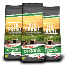 Espresso organic Coffee, whole bean, 3 x 500 g