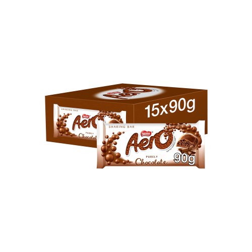 Aero Bubbly Milk Chocolate Sharing Bars, 15 x 90 g