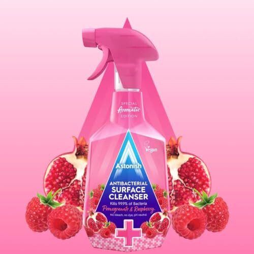 Astonish Special Aromatic Edition Multi-Purpose Anti-Bacterial Surface Cleanser Spray, Pomegranate and Raspberry Scent, 750ml, 12 2