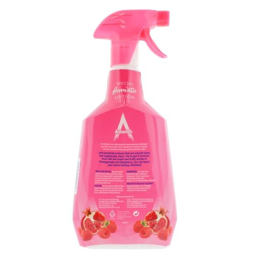 Astonish Special Aromatic Edition Multi-Purpose Anti-Bacterial Surface Cleanser Spray, Pomegranate and Raspberry Scent, 750ml, 12 1