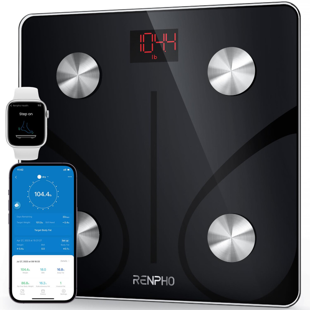 Smart Scales for Body Weight, Bluetooth Bathroom Scales with Smart App, Digital Weighing Scales Body Weight for Fitness