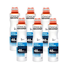 L'Oreal Men Expert Fresh Extreme 48 Hrs Anti-Perspirant Deodorant for Men, 250 ml, Pack of 6, Bulk Buy