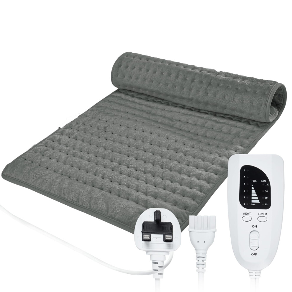 Electric Heat pad,Heating Pad with 6 Temperature Levels,4 Time Settings,Automatic Switch-Off,Heat Pads for Back,Machine
