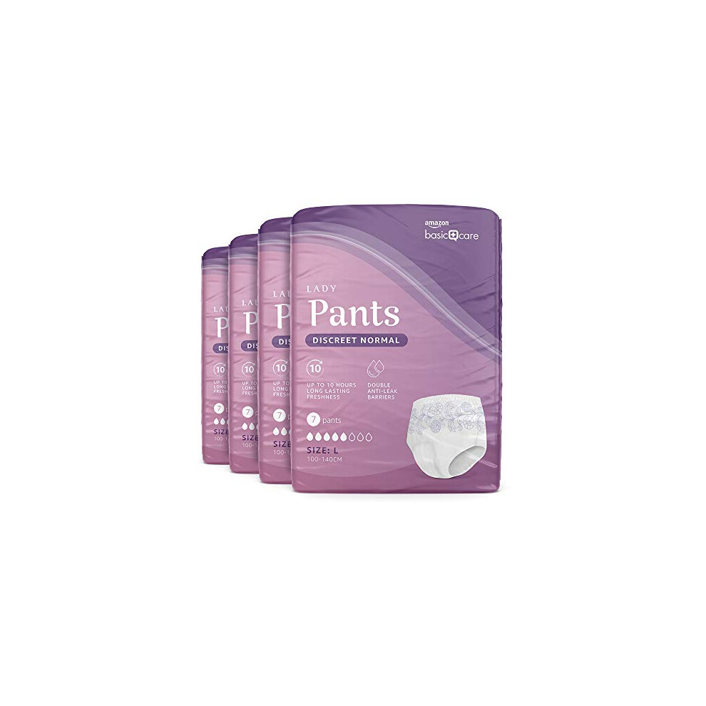 Women's Pants, Panty, Unscented, Large - 28 Count (4 Pack of 7), White