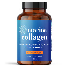 Marine Collagen Capsules 2200mg - Enhanced with Hyaluronic Acid and Vitamin C - High Strength Hydrolysed Collagen