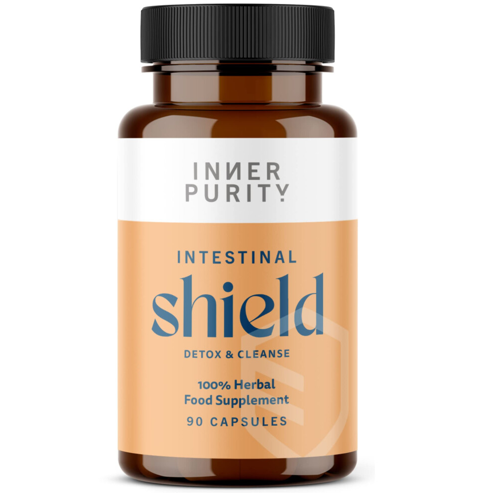 Inner Purity Black Intestinal Shield - Candida & Antimicrobial Cleanse, Natural Colon Detox Support With Wormwood, Walnut, Cloves,