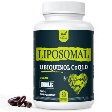 Liposomal Ubiquinol Vegan CoQ10 1000 mg, High Bioavailability (The Active Form of CoQ10), Powerful Antioxidant for Heart