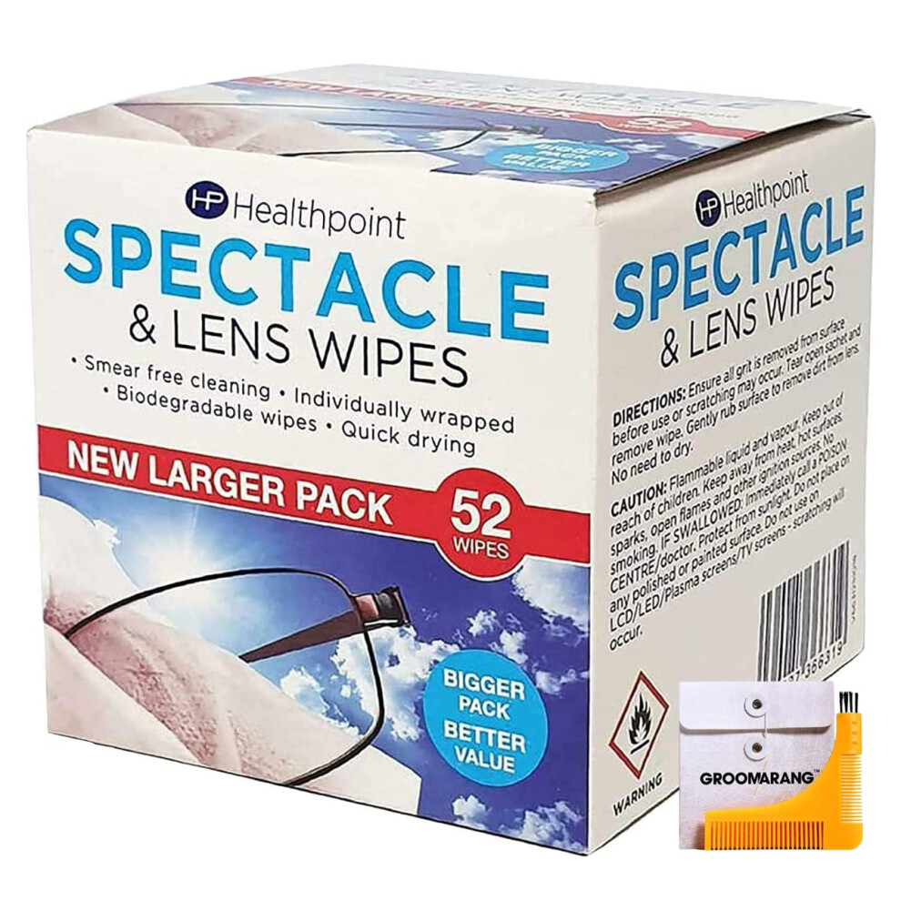 Healthpoint Glasses Wipes - 312 Individually Wrapped Lens Wipes - Also Suitable For Cameras, Binoculars & Smartphone Screens (6