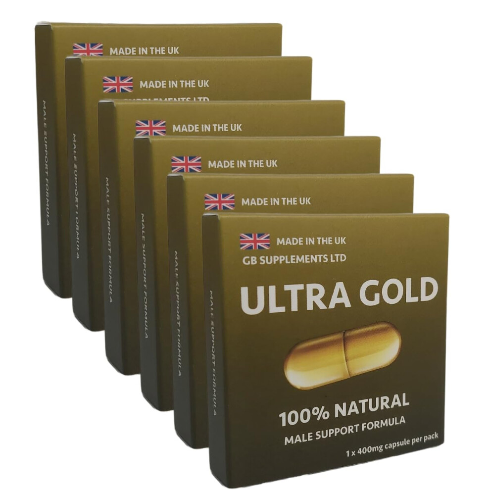 6 x Ultra Gold high Strength Capsules with Delay, 100% Herbal Sexual Support Supplement for Men! Stamina, Libido,