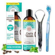 Oil Pulling (Mickey D's) with Coconut Oil, 7 Essential Oils, and Vitamins D, E, K2 Alcohol Free Mouthwash Supports