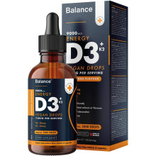 Vitamin D3 + K2 Liquid Drops - Vegan - High Strength 2000iu D3 + 25mcg K2-2 Month Supply - 120 Servings - 9,000mcg 60ml