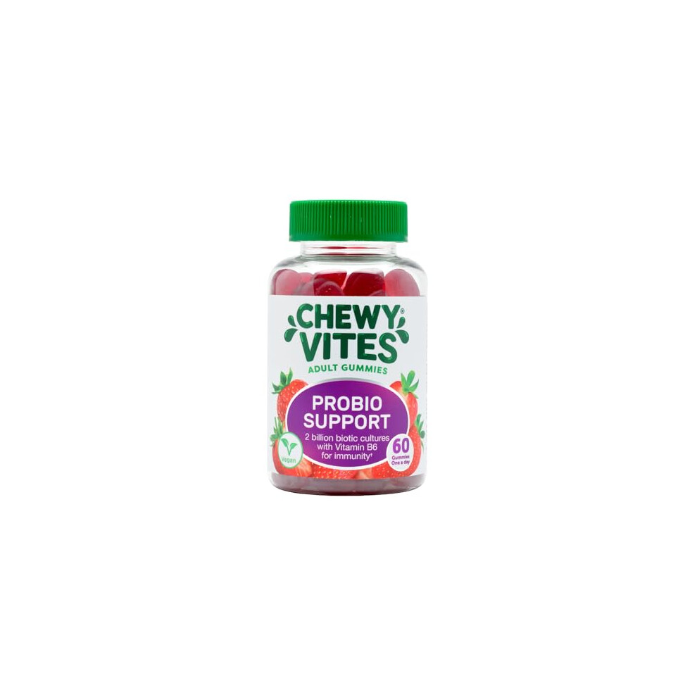 Chewy Vites Probio Support 60 Adult Gummy Vitamins | 2 Billion Biotic Cultures | Vitamins B3,B5 And B6 For Immunity | 2 Months