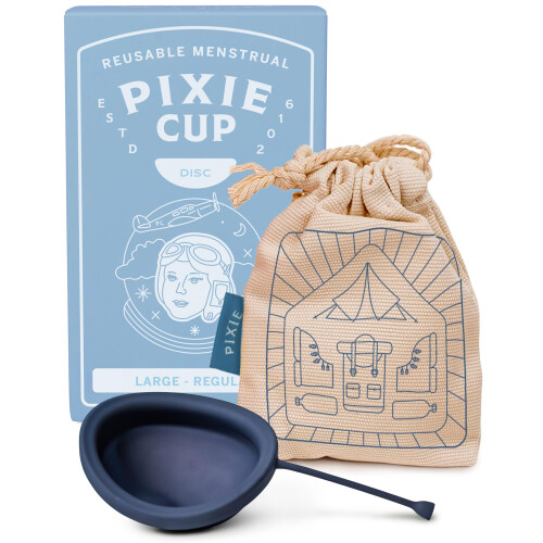 Pixie Soft Menstrual Disc - Ranked 1 for Most Soft Reusable Period Disc - Removable Stem - Wear for 12 Hours -