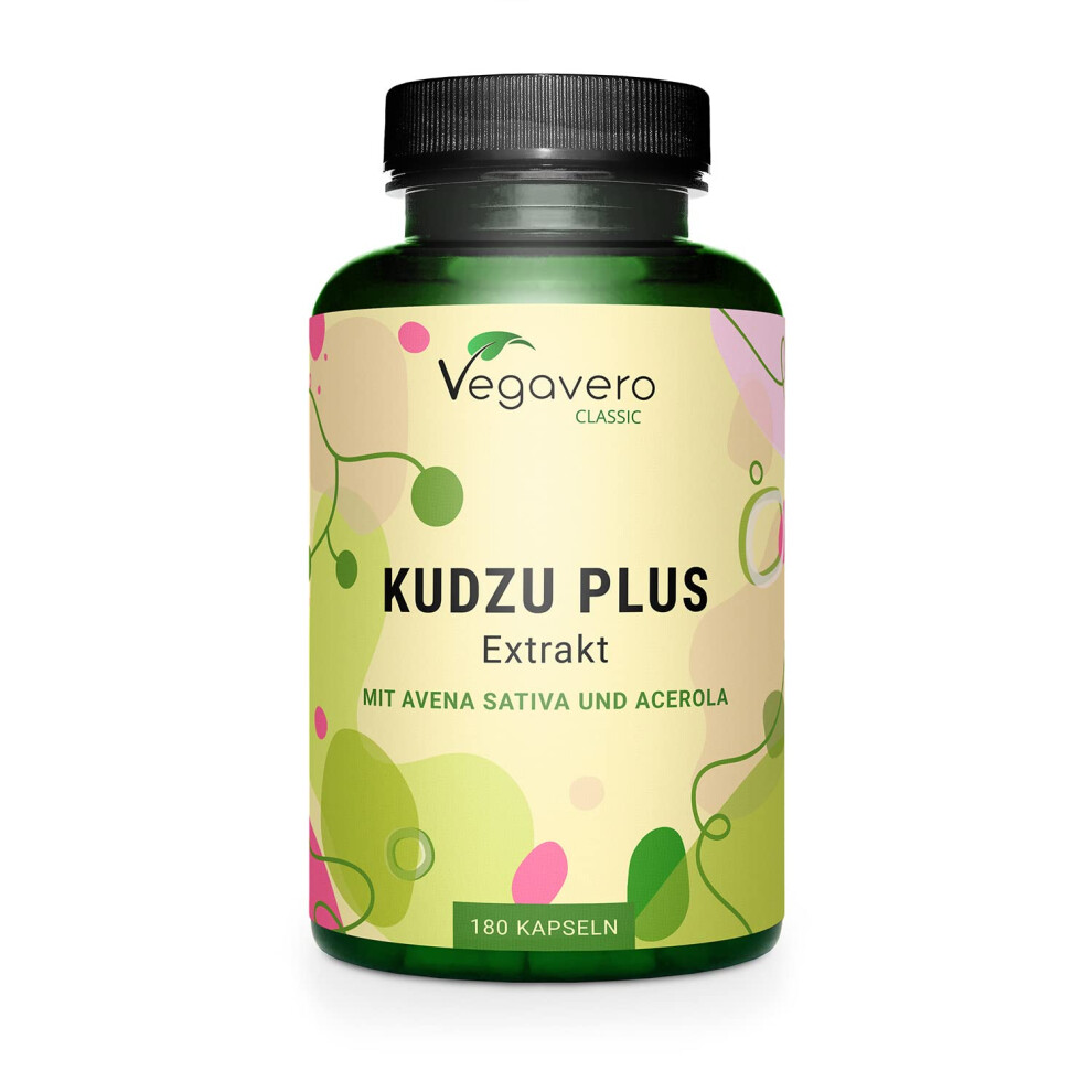 Kudzu Root Capsules | 6000mg (10:1) High Strength Root Extract 8% Isoflavones | NO Additives | 180 Capsules | Plus Avena