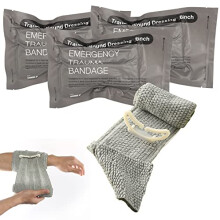Israeli Bandage, 3 Pack 6 Inch Vacuum Sterile Compression Bandages Hemostatic Dressing, Emergency Tourniquet Bandage for