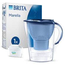 Marella Water Filter Jug Blue (2.4L) incl. 1x MAXTRA PRO All-in-1 cartridge - fridge-fitting jug with digital LTI and
