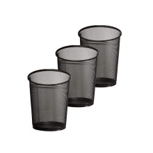Pack of 3 Mesh Waste Paper Bins Lightweight Metal Trash Cans for Kitchen Home and Office Use