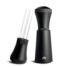 Wdt Tool, Aluminum Alloy Wdt Tool Espresso with Stand, 0.3mm Thick Stainless Steel 7 Needles Coffee Distributor for