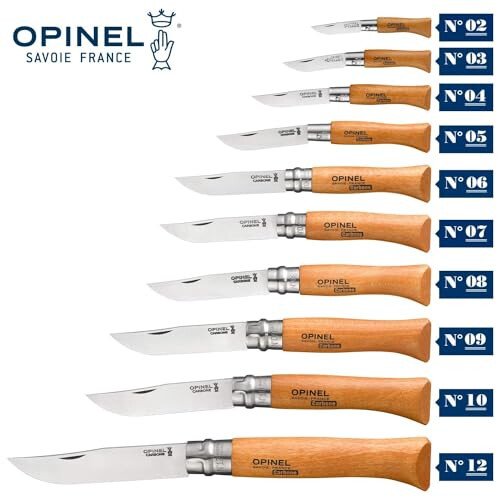 Opinel Lock Knife Carbon No.7 - Beech Wood Handle 1