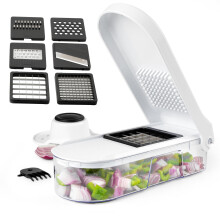 BW12926EU7 Multifunctional Food Chopper – Vegetable Chopper, 6 Interchangeable Blades, Compact Mandoline Slicer, Onion