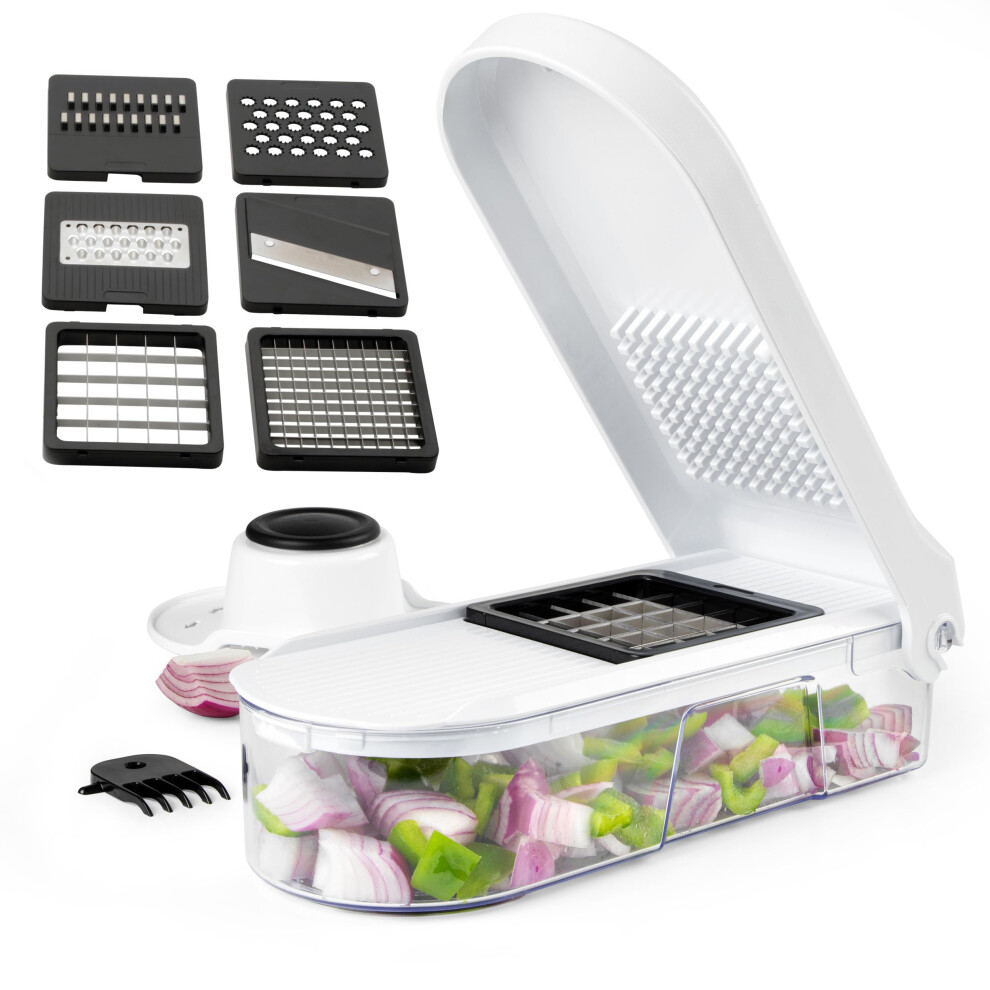 BW12926EU7 Multifunctional Food Chopper â Vegetable Chopper, 6 Interchangeable Blades, Compact Mandoline Slicer, Onion