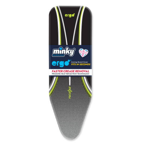 Minky Ergo Replacement Ironing Board Cover, Prozone Heat-Reflective Iron Board Cover, Elasticated Minky Ironing Board Cover,