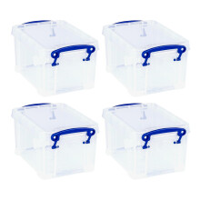 Really Useful Plastic Storage Box 1.6 Litre Clear (Pack of 4)