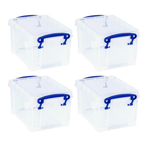 Really Useful Really Useful Plastic Storage Box 1.6 Litre Clear (Pack of 4)