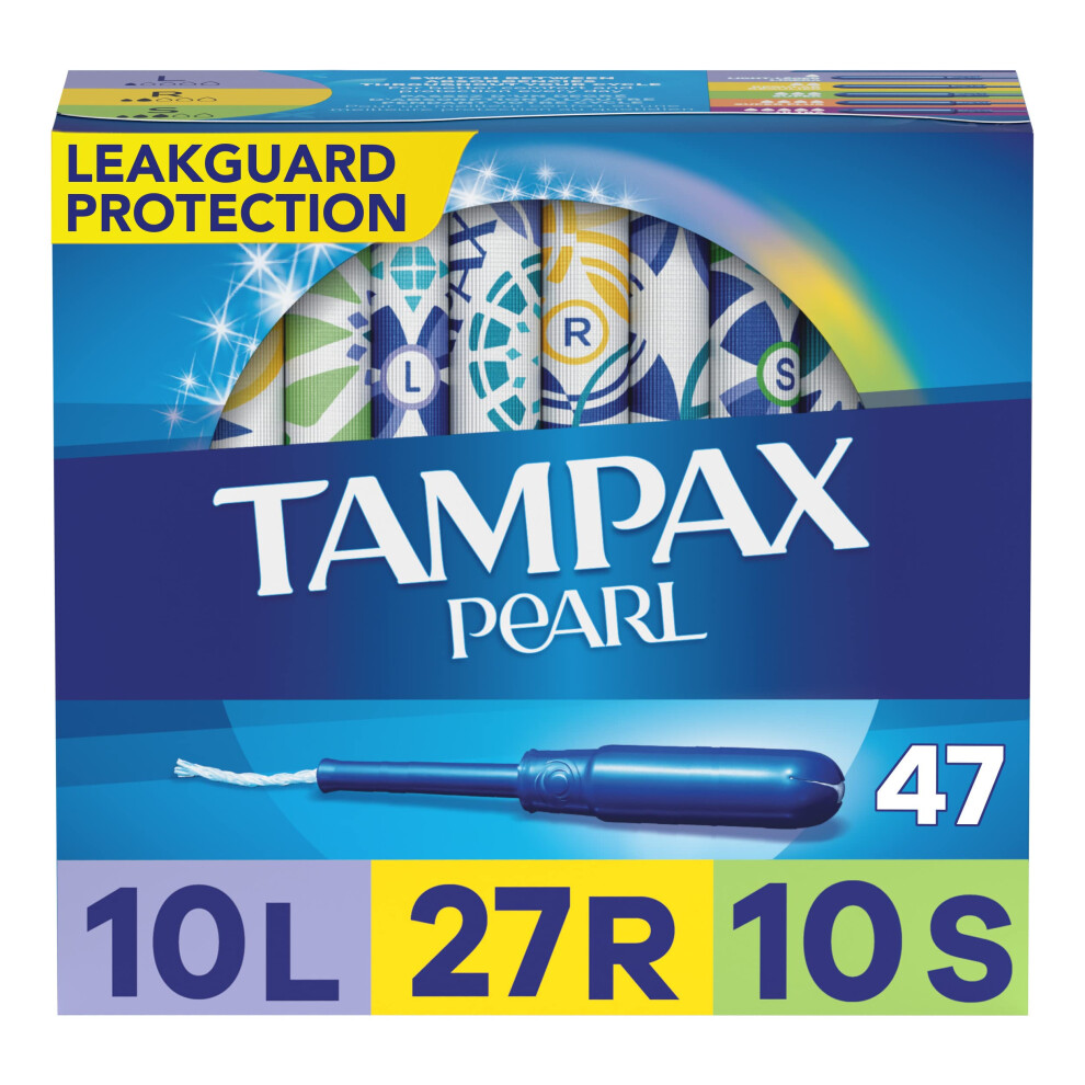 Pearl Plastic Tampons, Multipack, Light/Regular/Super Absorbency, Unscented, 50 Count