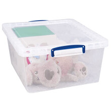 Really Useful Nestable Plastic Storage Box 17.5 Litre Clear (Pack of 3)