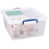 Really Useful Really Useful Nestable Plastic Storage Box 17.5 Litre Clear (Pack of 3) 1