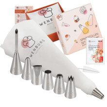 Large Piping Nozzle Set - 7 Large Icing Nozzles for Cake Decorating - Cotton Icing Bag - Coupler I Professional Cupcake,