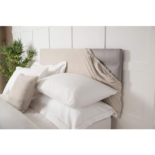 Headboard Wrap - Transforms a drab looking bed base - Luxury Faux Suede (Linen, Double) 2